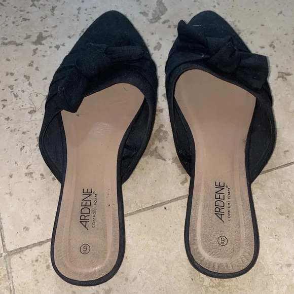 Ardene comfort  form black bow detail slip on sz 9 - Picture 4 of 4